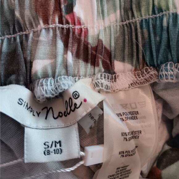 NWT Simply Noelle S/M Pockets Green Brown Rust White Flowy Knit Pants CUTE! - Picture 8 of 8